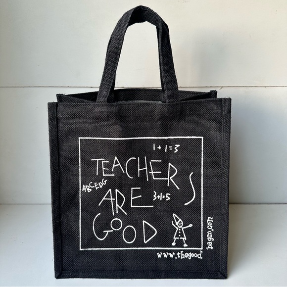 The Good Bag Co. Teachers Are Good Black Tote Bag One Size - Picture 1 of 8